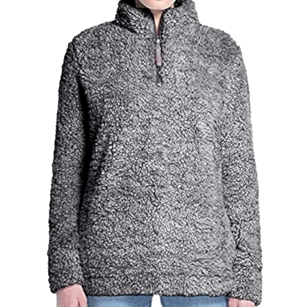 Weatherproof Vintage Gray Cozy Fuzzy  1/4 Zip Pullover Fleece Sweater - Size XXL